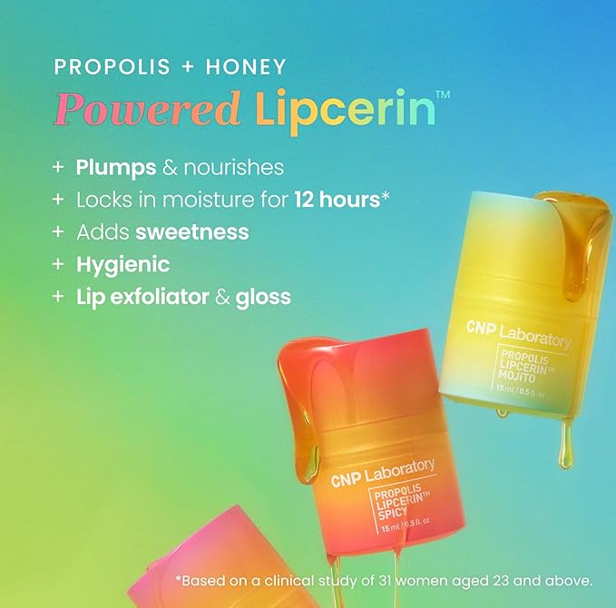 CNP Honey Lip Butter - Propolis Lipcerin™ 03 Lime, Hydrating Overnight Manuka Lip Balm & Mask, 12hrs Long-lasting Moisture, Gifts for Women, Korean Skin Care, 0.5 fl.oz.