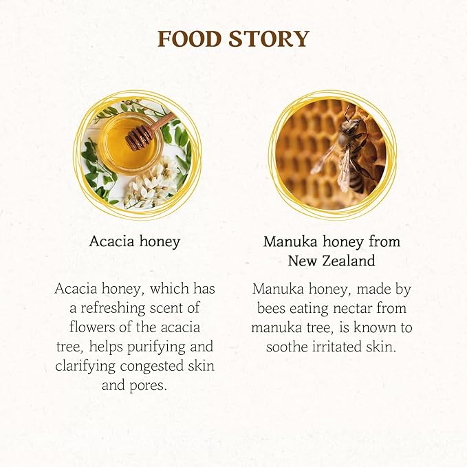 SKINFOOD Mask Honey Sugar 120g - Facial Pore Cleanser, Nourishing & Firming Skin Exfoliator - Wash Off Face Masks w/Melting Sugar for Healthy and Smooth Skin- Shower-Proof Texture (4.23 oz)