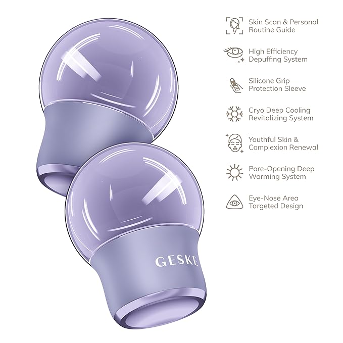SmartAppGuided™ Cool & Warm Face & Body Massager | 7 in 1 | Multifunctional Massager | Face & Body | Battery-free Cooling & Warming | Firms, Relaxes & De-Puffs Skin | Globular Design