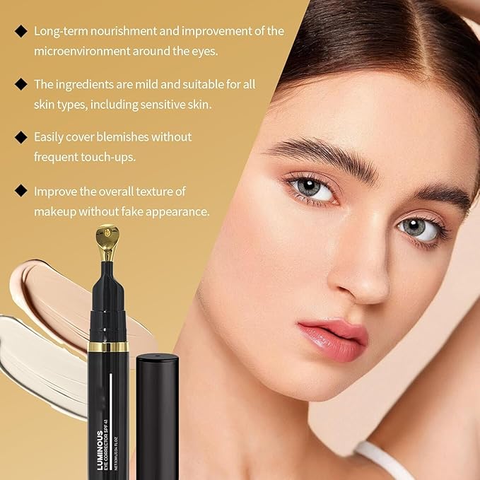 Luminous Eye Corrector,Luminous Eye Corrector Spf 41,Under Eye Color Corrector for Dark Circles,Peach Color Corrector, Anti-Aging Tinted Eye Cream (1pcs-Natural)