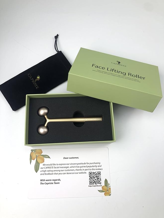 Premium Face Sculptor Metal Facial Massager Anti-Wrinkle Face, Neck, & Décolleté Roller | Reduces Swelling, Boosts Collagen, Face Roller for Wrinkles and Lifting Skin Tightening Device