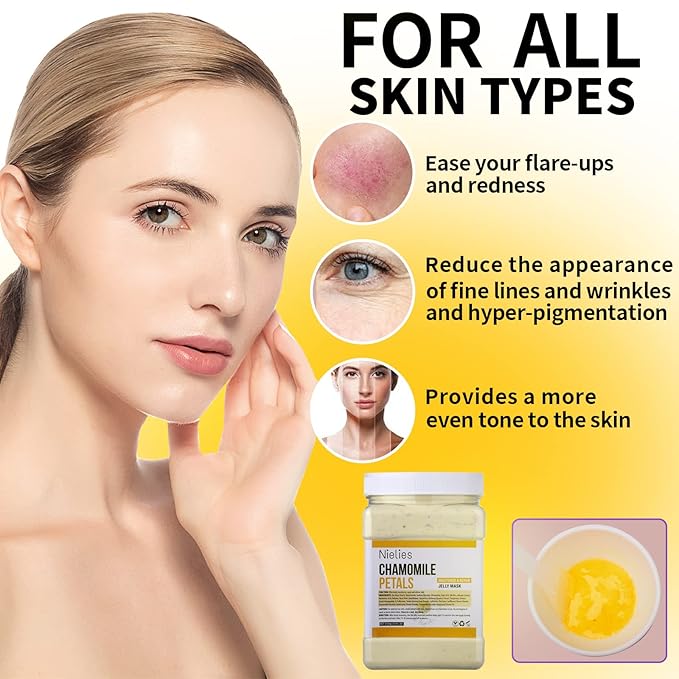 Lavender + Chamomile Patel Jelly Mask, Facial Skin Care- Collagen Peel-Off Jelly Mask Set For Facials, Face Mask For Instant Hydration, Vegan Peel Off Face Mask, For Anti-Aging