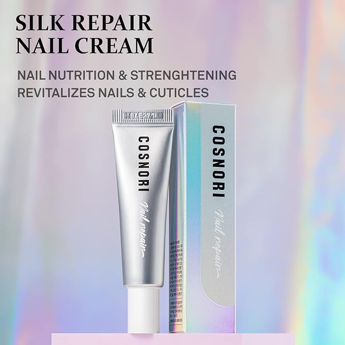 COSNORI Silk Repair Nail Cream - Intensive Nail & Cuticle Hydration with Silk-Fibroin - Non Oily Formula - For Dry & Damaged Nails - Gel Nail Recovery, 15ml (0.5 fl. oz.)