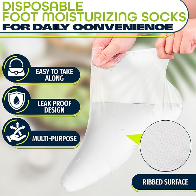 200Pcs Plastic Foot Covers Disposable Socks Foot Gloves - Paraffin Baths Foot Moisturizer Socks - Foot Moisturizing Socks Pedicure Bags for Feet Spa Socks for Women Plastic Socks for Moisturizing Feet