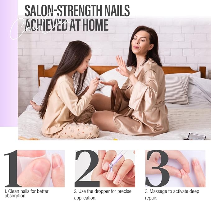 CHUCHU Nail Strengthener - Lavender Scent Nail Repair Growth Moisturizing Treatment - Natural Jojoba Vitamin B & E Cuticle Oil for Dry Cracked Nails