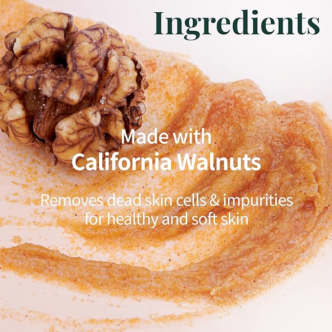 PLU Korean Original Walnut Body Scrub Polish - Berry Mix - Exfoliating & Moisturizing & Glow - for Acne, Cellulite, Stretch Marks, Spider Veins - Sweet Raspberry & Acai Berry Scent, 6.76 oz.
