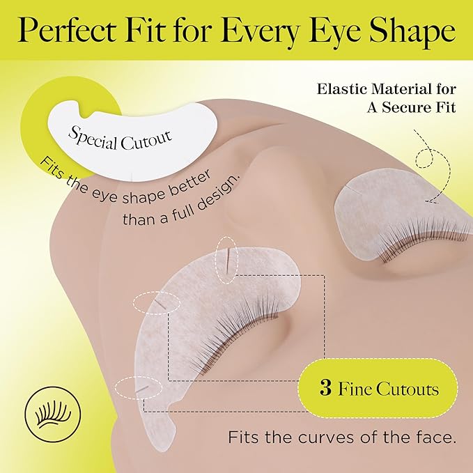 LASHVIEW 100 Pairs Under Eye Pads Eyelash Extension 100% Natural Hydrogel Patch Lash Gel Pad for Extensions supplies Beauty Eyelash Extension Tools