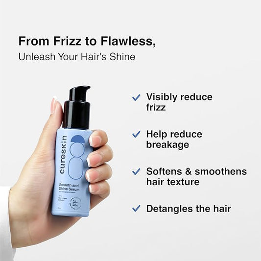Smooth and Shine Hair Serum for Dry Frizzy Hair Women and Men | Helps Reducing Hair Breakage, Frizz and Detangels for Strong, Protected and Shiny Hair