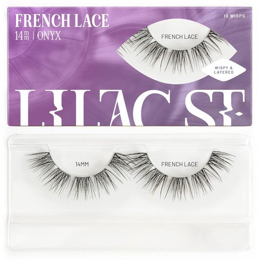 Lilac St - French Lace Glamorous Faux Eyelash Clusters (14mm) - Delicate & Wispy - DIY Lash Extension Wisps - Lightweight & Lifelike - Korean Silk - Lasts 10 Days - Cruelty Free, Vegan - 10 Lashes