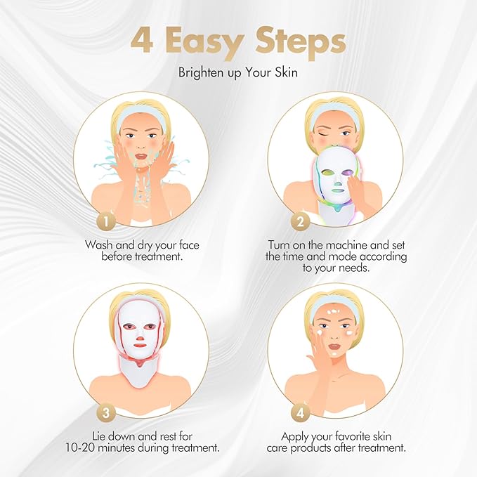 Red Light Therapy for Face, Led Face Mask Light Therapy, 7-1 Colors LED Facial Skin Care Mask