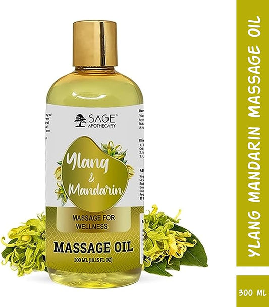 Ylang & Mandarin Massage Oil for Relaxed & Replenished Skin | No Parabens & Sulphates | Cruelty Free & Vegan 300 ml