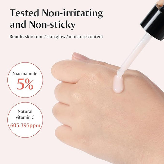 [Redence] 5% Niacinamide & 605,395ppm Natural Vitamin C Tone & Spot Serum for glow & Hydration - Gentle, Non-Sticky for Sensitive Skin, 1 fl Oz