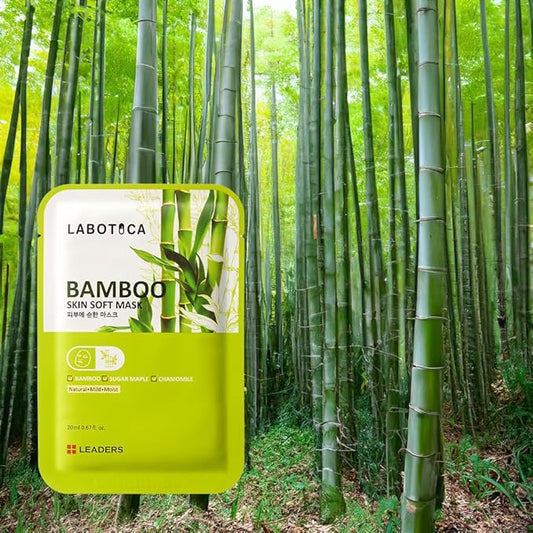 Bamboo Skin Soft Mask - Hydrating Face Mask for Even Skin Tone, Sensitive Skin, and Anti-Aging Korean Skincare (10 Sheets)