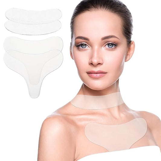 4 Pack Neck Chest Wrinkle Patches-Silicone Pads for Wrinkles, Anti Wrinkle Patches for Decollete & Cleavage, Anti Aging Wrinkle Remover