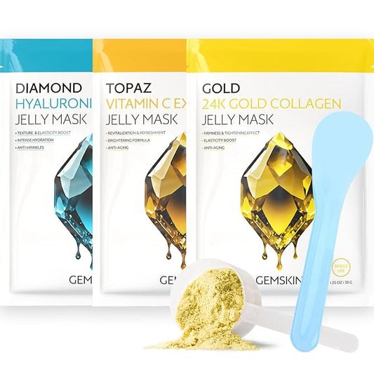 Jelly Mask set of 3 Combo Pack Gold + Topaz + Diamond
