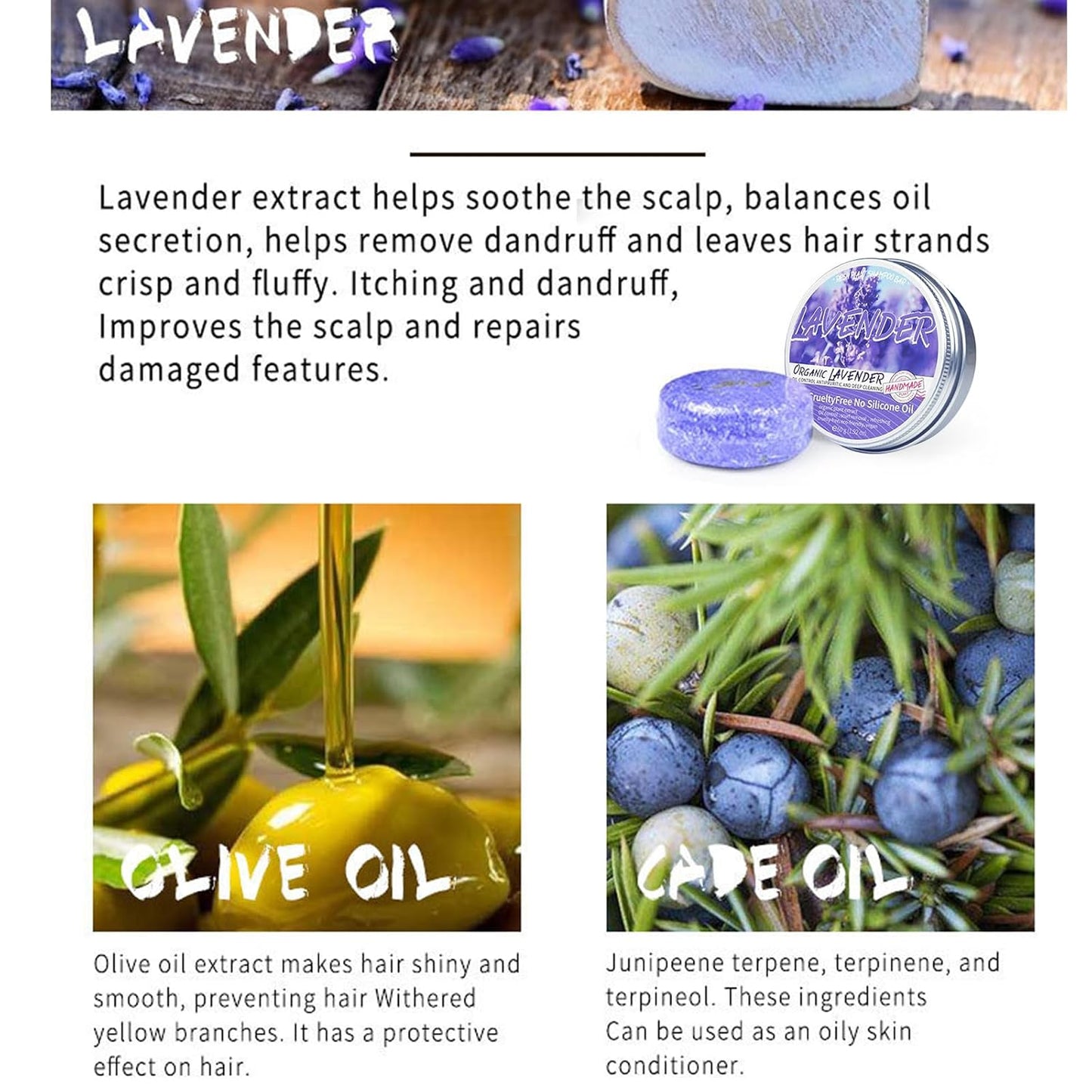 2PCS Shampoo Bar for Gray Hair, Lavender Shampoo Bar for Gray Hair, Natural Organics Shampoo and Conditioner Barfor Thinning Hair for Men & Women (Lavender)