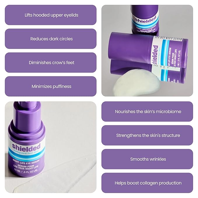 Beauty Night Life Eye Serum Live Probiotic + Hyaluronic Acid Hydrating Skin-Nourishing Overnight Serum Treatment for Dry Skin, 15ml