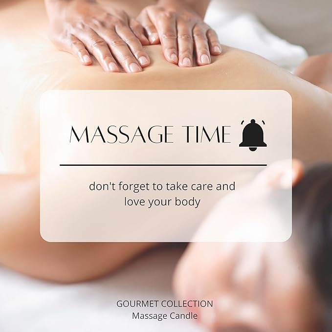 GOURMET COLLECTION Massage Oil Candle Lollipop Scent - Vegan Moisturizing Body Oil - Ideal for Massage Therapy, Luxurious Experience 6.76oz