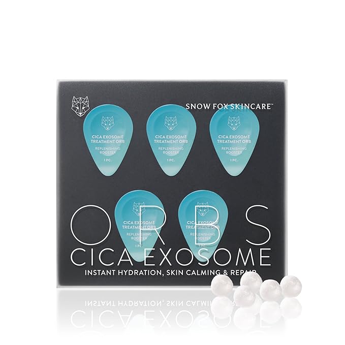 Snow Fox Skincare - Freeze-Dried Exosome Orbs | Bio-Fermented Hyaluronic Exosomes | Facial Serum | Luxury Skincare Treatment for Face, All Skin Types | CICA Exosome Treatment Orb - 5 Capsule