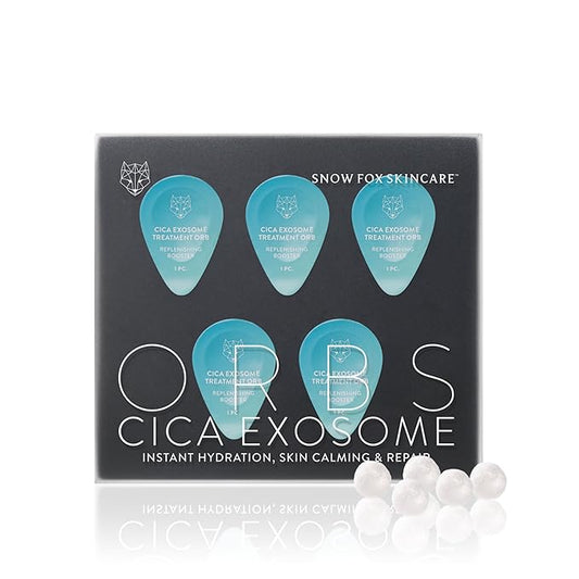 Snow Fox Skincare - Freeze-Dried Exosome Orbs | Bio-Fermented Hyaluronic Exosomes | Facial Serum | Luxury Skincare Treatment for Face, All Skin Types | CICA Exosome Treatment Orb - 5 Capsule