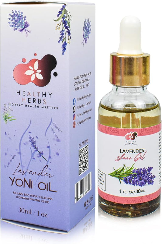 Yoni All-Natural Intimate Care Oil | Powerful Plant-Based Herbal Oil for Intimate Areas | Odor Control, Menstrual Support, Natural pH Balance | Women-Owned (Lavender)