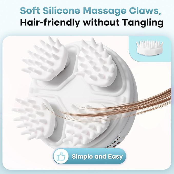 arboleaf Scalp Massager Electric Gripping Head Massager Scalp Stress Relax Portable Rechargeable Hair Massage Waterproof Cat Massage Tool, Gift for Mom