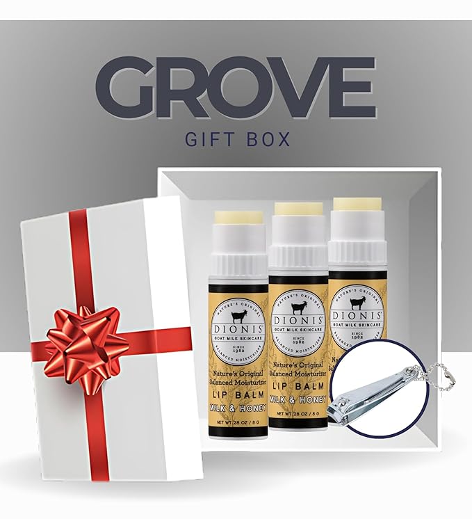 Goat Milk Milk and Honey Scent Lip Balm 0.28 oz Bundle with Nail Clipper - Moisturizing Lip Milk with Shea Butter, Coconut Oil, and Beeswax - Repair Chapped Lips - (4 Items)