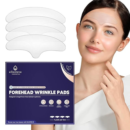 Soft Silicone Forehead Wrinkle Patches Reusable, Non-invasive Natural Forehead Wrinkles Treatment Patches, Safe Anti Wrinkle Facial Patches Overnight,4 Pieces