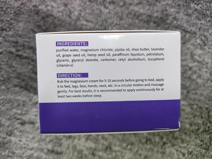 Magnesium Cream, Magnesium Lotion from The Dead Sea - Natural Ingredients - Made in USA - Use Day and Night, Lavender Magnesium Cream, 4 oz