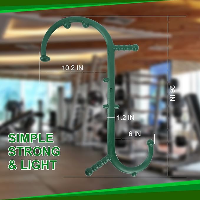 Massage Trigger Point Cane, Body Deep Tissue, Handheld Back, Neck, Shoulder, Leg and Feet Massager Rod, Muscle Release Tool Self Massage Hook Cane for Women & Men, Green
