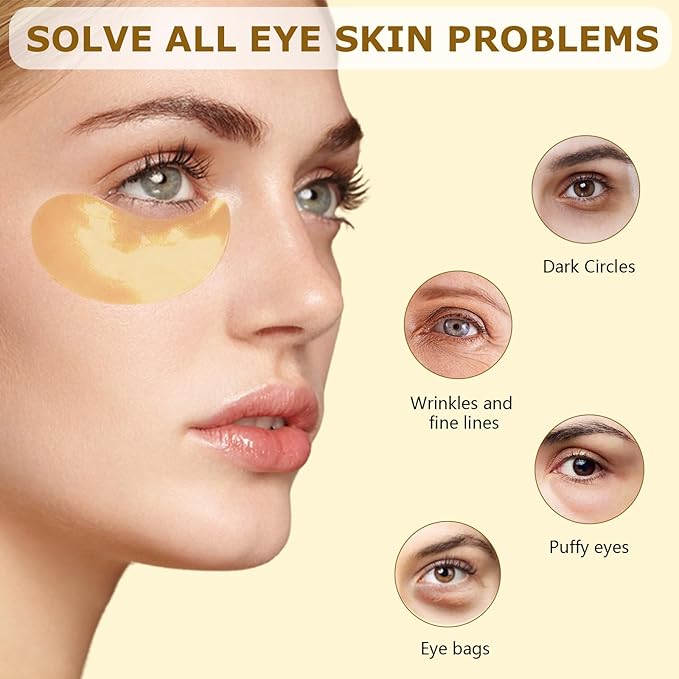 COSMETIC |24K Gold Pure Luxury Lift & Firm Hydra-Gel Eye Patches | Anti-Aging Under-Eye Patches, Help Lift and Firm the Look of the Eye Area