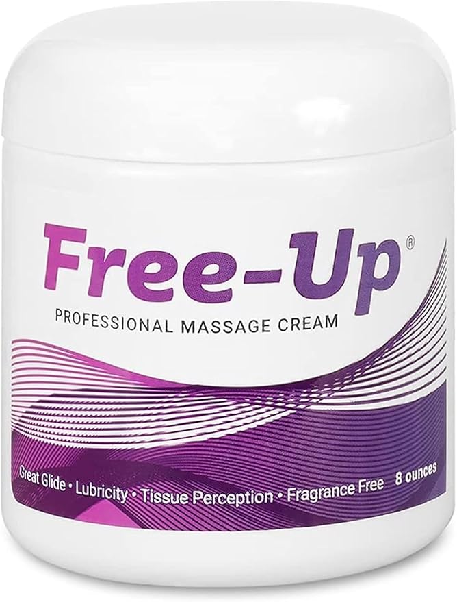 Free-Up-Professional Massage Cream, Fragrance-Free, Great Glide, Lubricity, Tissue Perception, Perfect for Physical Therapy, Massage Versatile, Non-Greasy, 8 Oz Jar