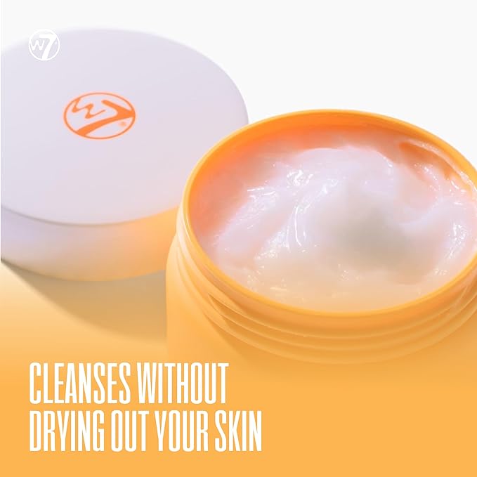 W7 Peachy Clean Face Cleansing Balm - Makeup Remover Melt With Fruit Juice - Clean Oil Free Skin