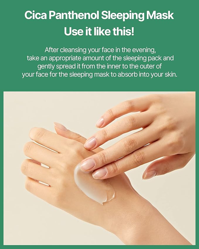 [K Beauty Snp] CICA Panthenol Moisturizing Cream | Overnight Face Cream | Soothing, Moisturizing, and Hydrating Facial Mask with Hyaluronic Acid | Korean Skin Care Overnight Moisturizer | 2.70 Fl Oz