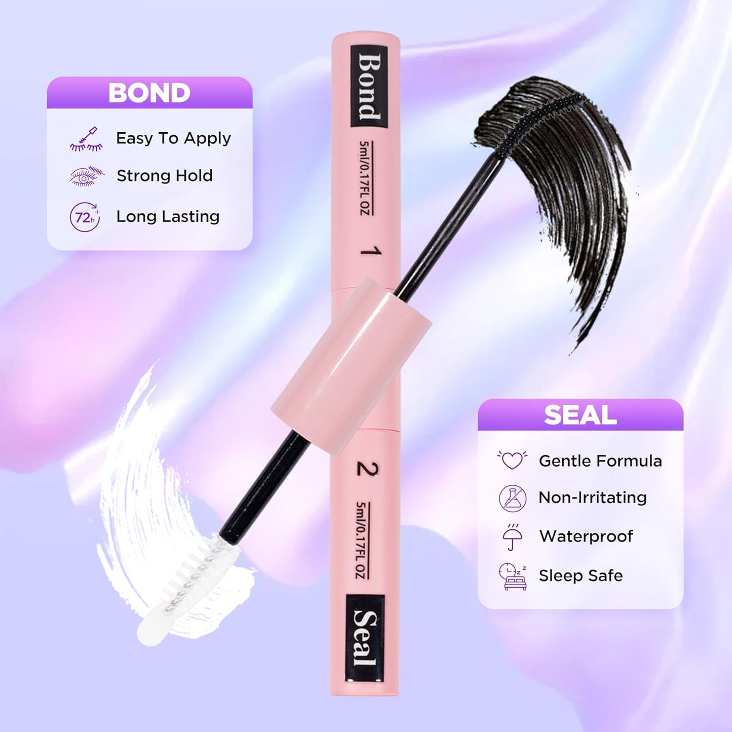 Lash Extension Kit DIY Lash Clusters Kit Eyelash Extensions Individual Lashes Extensions with (BondSeal,Tweezers,Remover,144Pcs,Wildflower,8-16)