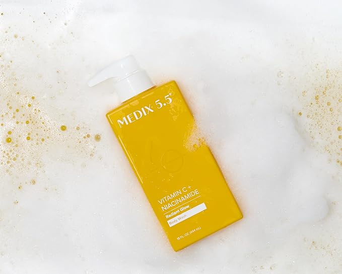 Medix 5.5 Radiant Glow Vitamin C Body Wash W/Niacinamide | Citrus Scented Gentle Body & Face Cleanser For Women, Men, Dry Skin, & Smoother-Looking Skin | Removes Dirt, Oil, & Impurities, 2-Pack