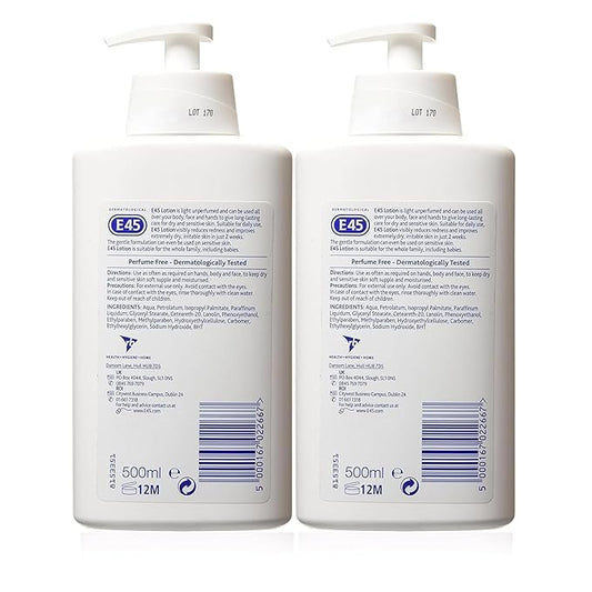 E45 Dermatological Moisturising Lotion, 16.91 Fl Oz (Pack of 2)