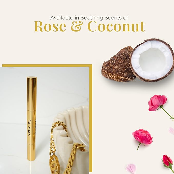 Cuticle Oil Pen for Nails - Moisturizing Nail Strengthener with Jojoba Oil, Vitamin E, & Vitamin B for Cuticle Repair - Quick-Absorbing Cuticle Softener & Nail Protector Rose, 3mL