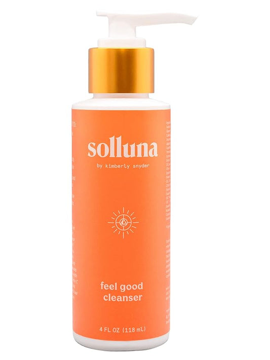 Solluna by Kimberly Snyder Feel Good Cleanser — Anti-Aging, Hydrating & Soothing pH Balanced Facial Cleanser — Gentle Moisturizing Natural Oils & Plant Botanicals (4oz) Cruelty-Free Vegan & Non-GMO
