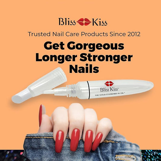 Bliss Kiss Refillable Cuticle Oil Pen for Nails - Empty 8 ml Squeeze Nail Oil Pen with brush applicator from 1-Pack