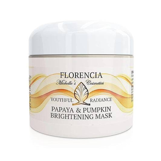Florencia Papaya & Pumpkin Brightening Mask - Exfoliating Facial Mask for Soft, Smooth Skin - Removes Impurities, Brightens Complexion - Natural & Gentle, 2 oz