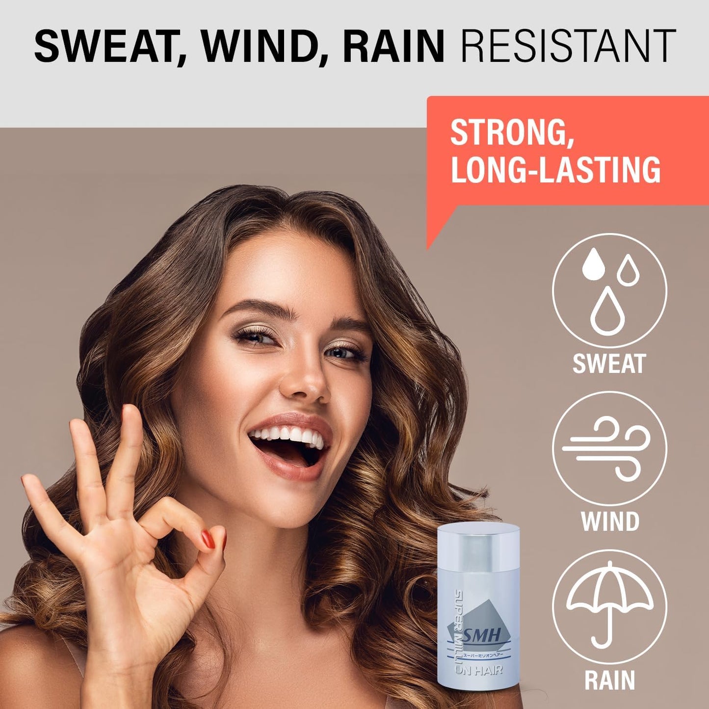 SMH Plant-Based Hair Fibers MADE IN JAPAN – Instantly Conceals Thinning Hair –Long-Lasting – Sweat, Water & Wind Resistant – Hair Loss Solutions For Men & Women (Black, 10g)