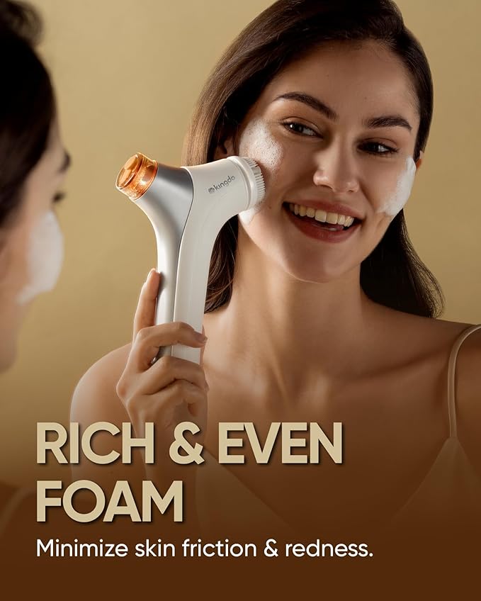 KINGDO 7-Colors LED Face Mask with Automatic Foaming Face Scrubber