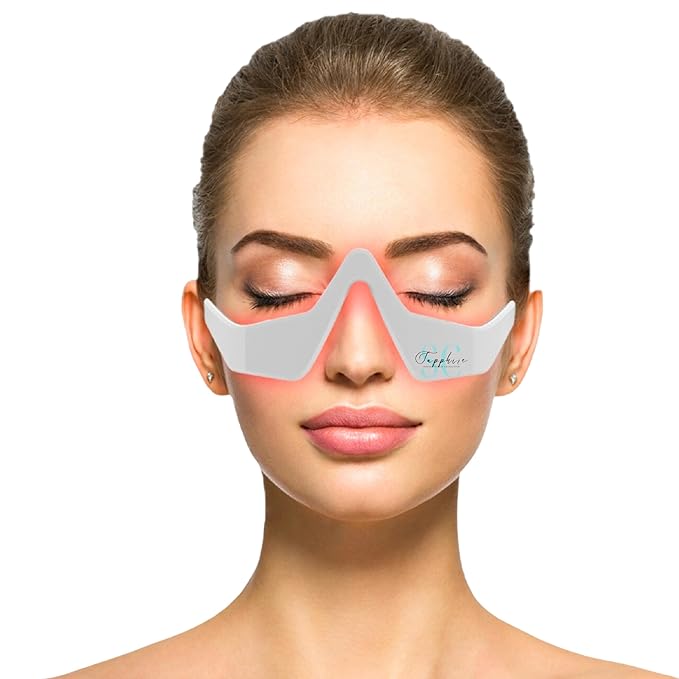 Skin Care Red Light Therapy Glasses Specifically for Dark Circles and Under Eye Bags-Intense Microcurrent Eye Masks for Dark Circles Puffiness-Anti Aging Brightening Glasses (Glasses Only (1-Piece))