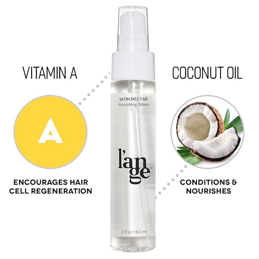 L'ANGE HAIR Satin Néctar Nourishing Gloss | Hair Serum for All Hair Types | Smoothing Serum with Antioxidants and Vitamins | Salon Hair Spray for Blowouts | Anti Frizz Hair Serum (2 Fl Oz)