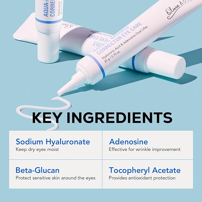 Olivia & Allison AQUA-H WRINKLE CORRECTOR EYE CARE - Adenosine + Hyaluronic Acid for Smoother & Youthful Eyes