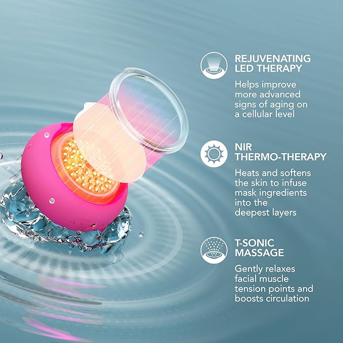 FOREO UFO 3 LED 4-in-1 Face Mask Skincare Device - Face Moisturiser - Full spectrum LED - Deep Tissue & Red Light - Warming - Massage - App-connected