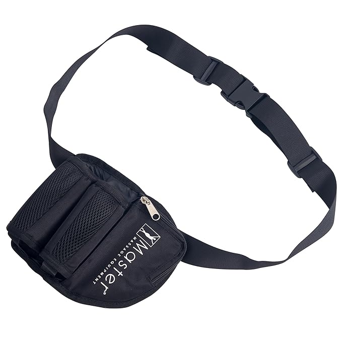 Master Massage Double Bottle Massage Oil Holster - Adjustable Cream & Lotion Bag Kit - Incl. Two 8 Oz Refillable Pump Dispenser