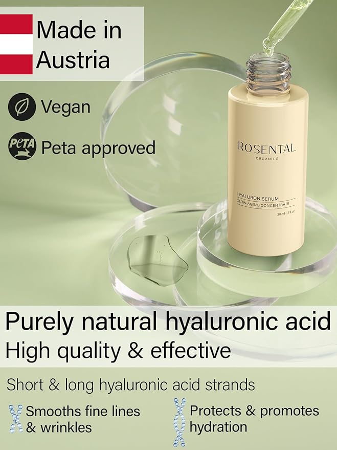 Organics Hydrating Facial Serum - 100% Vegan & Natural Cosmetics (30 ml, Hyaluronic Serum)
