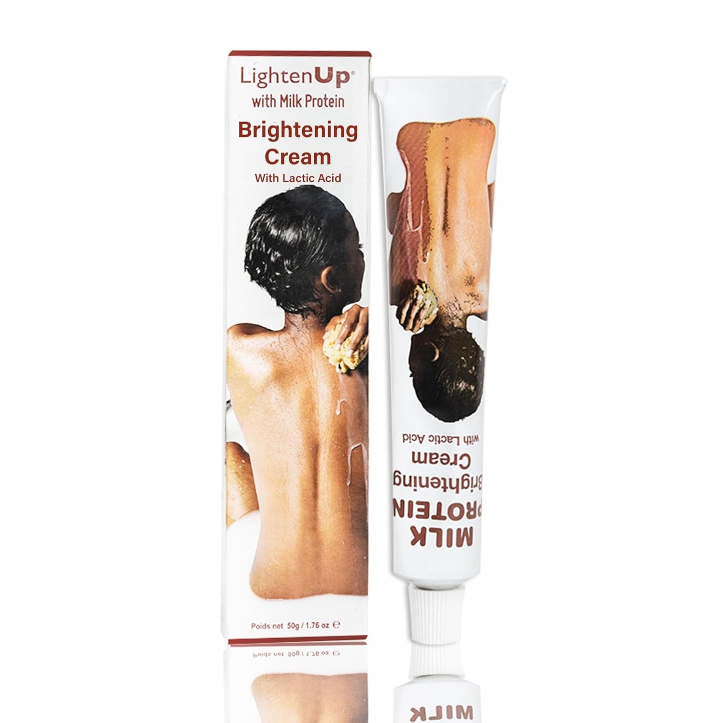 OMIC Lighten-Up Lactic Acid Cream - 1.7 Fl oz / 50 ml - Skin Brightening Cream, AHA Cream, Helps Even Skin Tone - with Vitamin C & Shea Butter